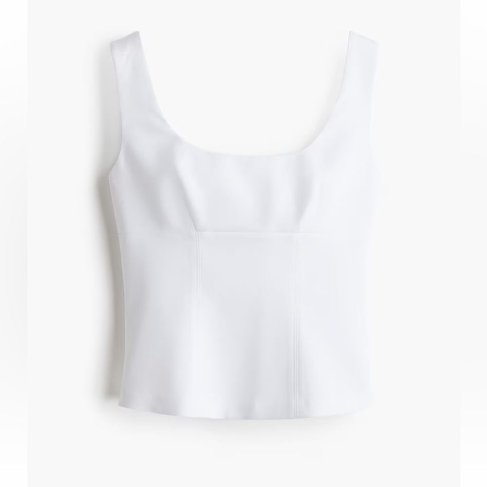 H&M white structured top
